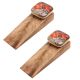 2 Pieces Gold Fish Ceramic Wooden Door Stopper